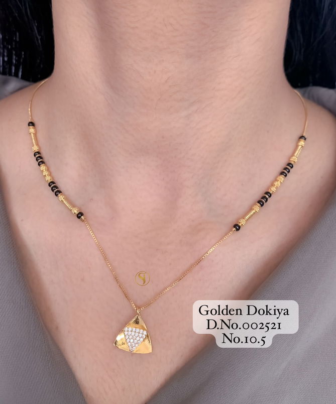 Dokiya 3 AD Diamond Golden Mangalsutra Wholesale Price In Surat
